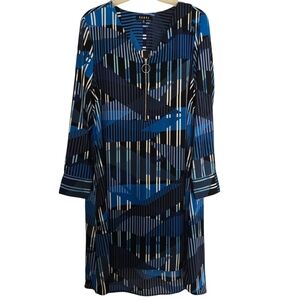 Rebels Blue and Black Striped Zipper Top